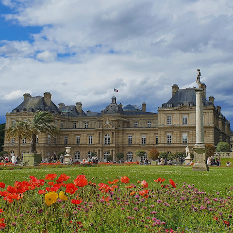 Take a stroll to the Jardin du Luxembourg, a ten-minute walk away