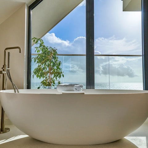 Sink into the bathtub after a day of exploring