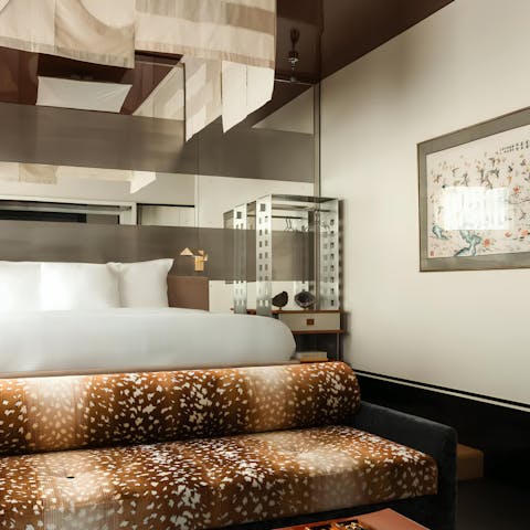 Sleep soundly in this luxurious canopy bed