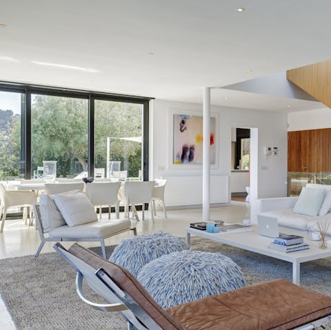 Unwind in this slick and trendy living room