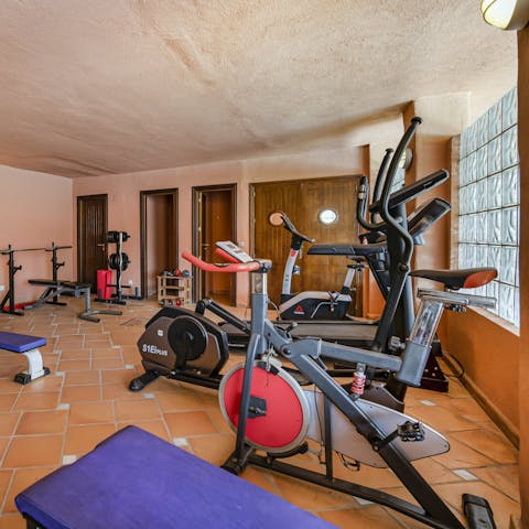 Keep up with your fitness routine in the on-site gym