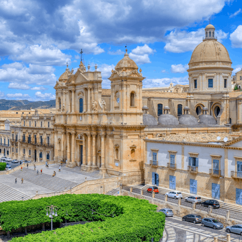 Admire iconic Baroque architecture while sightseeing in Noto
