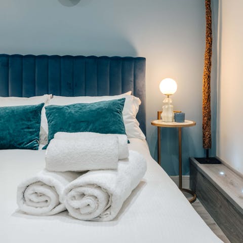 Cosy up in bed after a long day on your feet