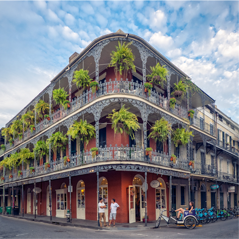 Explore the French quarter  – twenty-seven minutes away by streetcar