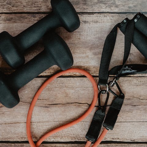 Keep on top of your fitness goals with a workout at the communal gym