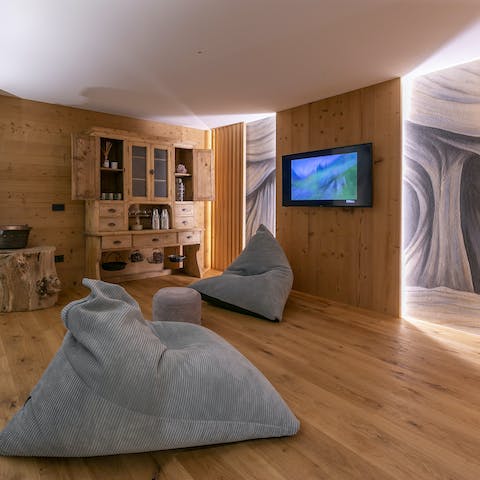 Get comfy on a beanbag to watch your favourite movie