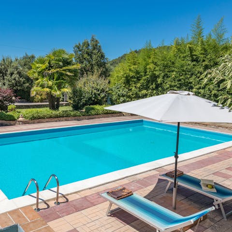 Cool off in the Italian heat with a dip in the private pool