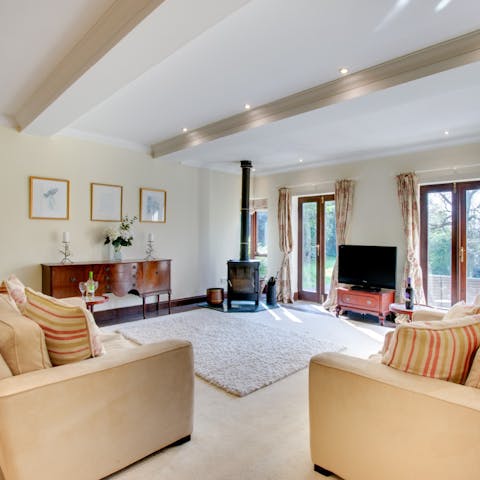Snuggle up in front of the log burner and reminisce about your day