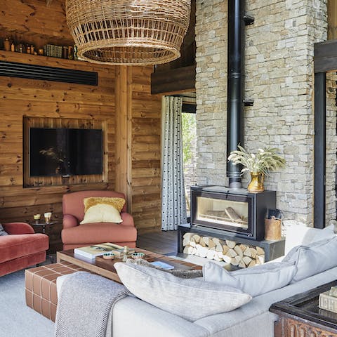 Gather around the log burner fireplace on chilly autumnal evenings