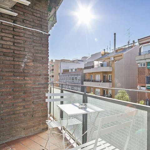 Enjoy your morning coffee on the balcony