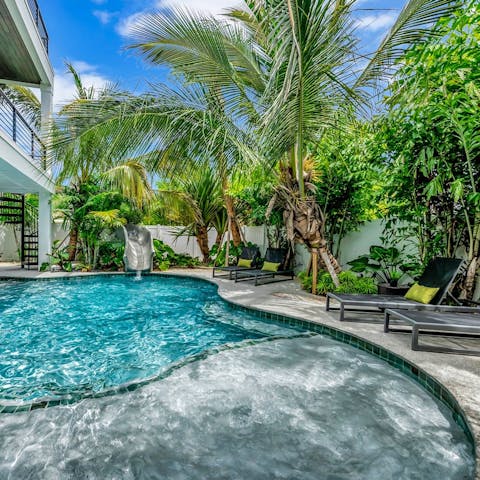 Slide into the private pool for an afternoon in the sun