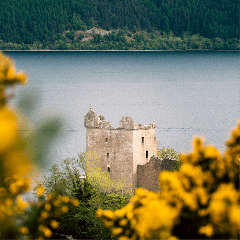 See the ruins of Urquhart Castle, a thirty-minute drive away