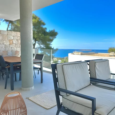 Get together for sundowners on the private terrace