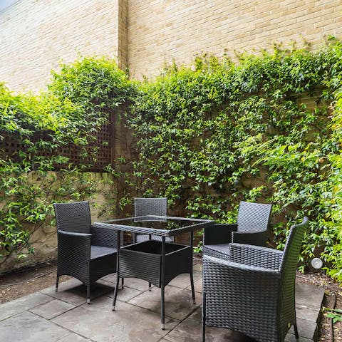 Enjoy a glass of wine in the garden on balmy evenings