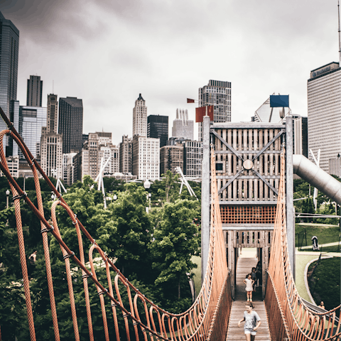 Take a stroll around Grant Park (nine minutes on foot) –⁠ known as Chicago's backyard