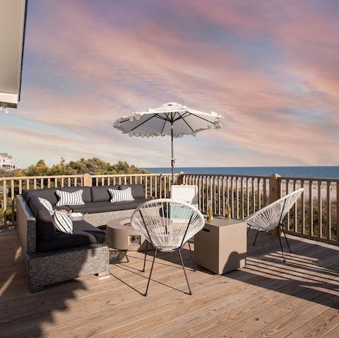 Close out the day on the terrace as the sun sets