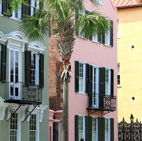 Walk the rainbow streets of the cultural, coastal city of Charleston
