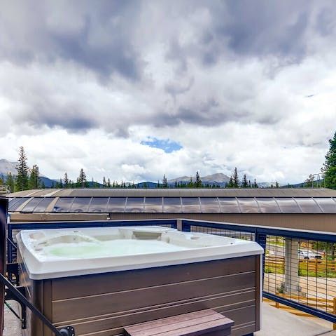 Soak your tired muscles in the hot tub