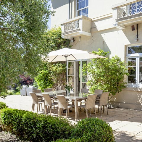 Get together on the terrace for an alfresco meal