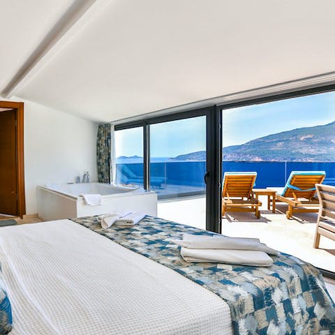 Open your eyes to spectacular sea views each morning