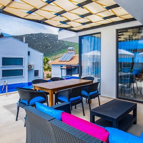 Tuck into some Turkish culinary delights at the alfresco dining area