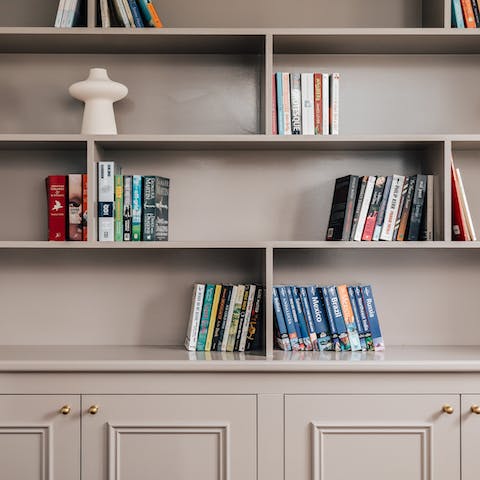 Choose your next holiday read from the selection in the second sitting room