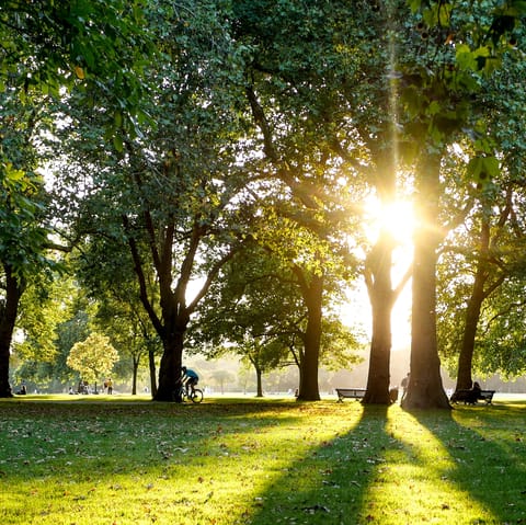 Begin your day with a refreshing stroll through nearby Hyde Park