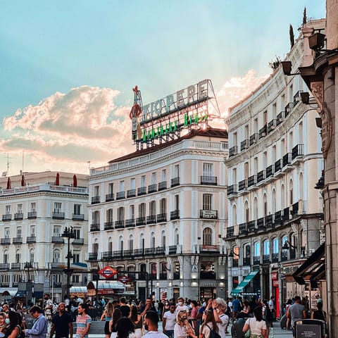 Stay in the heart of Madrid, just a five-minute walk from the bustling Puerta del Sol