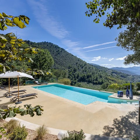Swim, sunbathe, and admire your scenic surroundings