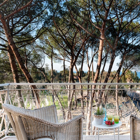 Sip on a cocktail while you take in the surroundings on the private terrace