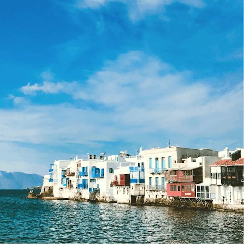 Hop in the car and be wandering the streets of Mykonos Town in a quarter of an hour