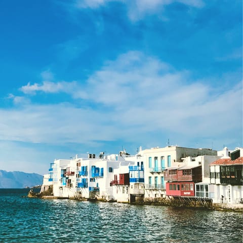 Hop in the car and be wandering the streets of Mykonos Town in a quarter of an hour