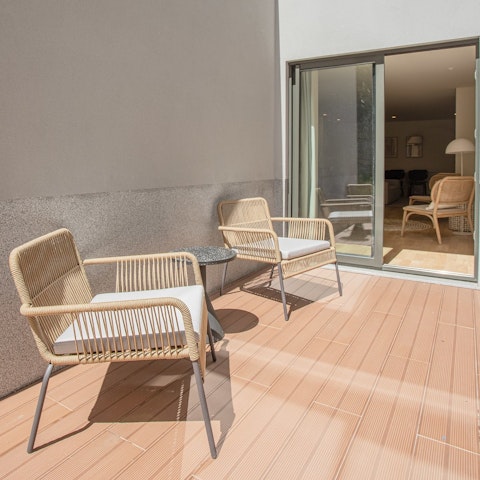 Catch the last of the sunshine with drinks on your private terrace