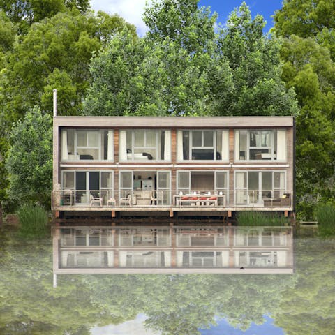 Cast off into the lake with the home's kayaks