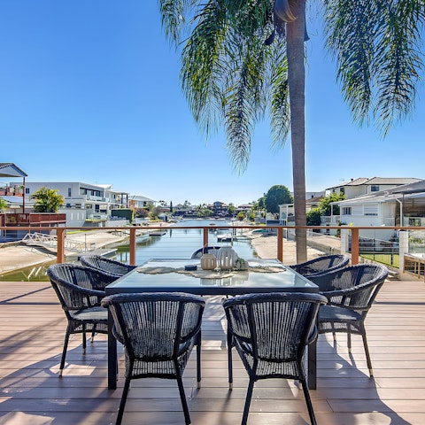 Soak in the morning sunshine over breakfast on the deck