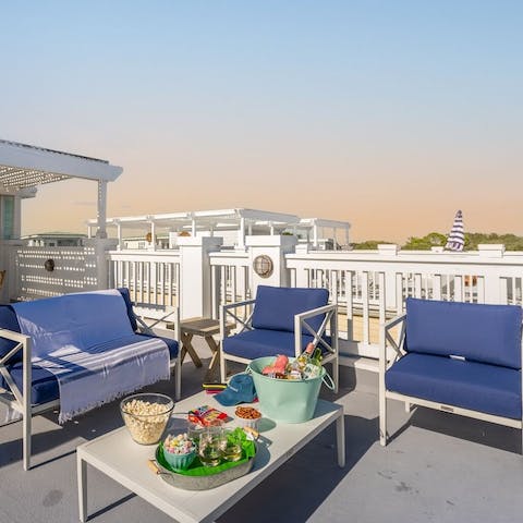 Watch the sunset from the roof terrace