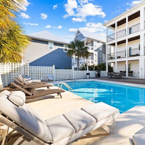 Take it easy by the pool when you're back from the beach