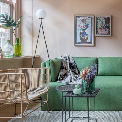 Cosy up on the sofa after a day exploring