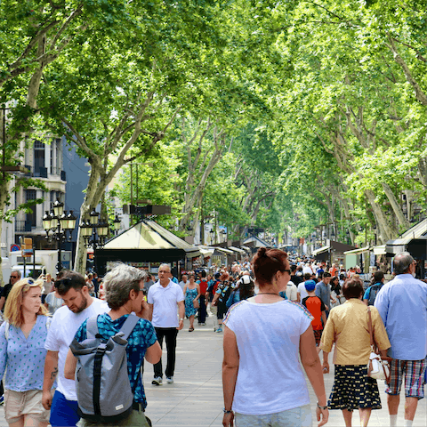 Stay right on the iconic Las Ramblas