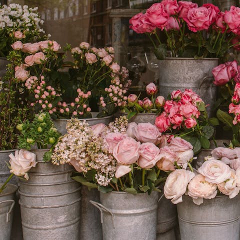 Pick up some flowers from the nearby stalls