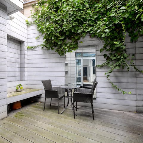 Start your morning with coffee out on the private terrace