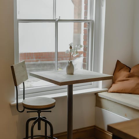 Get your morning started with breakfast in the bay window