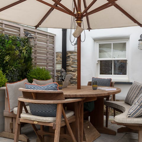 Enjoy cream tea on your private patio