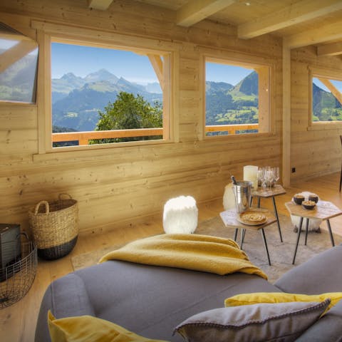 Relax with your holiday read in the light-filled living room