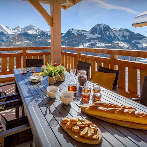 Tuck into breakfast with a view on the private balcony