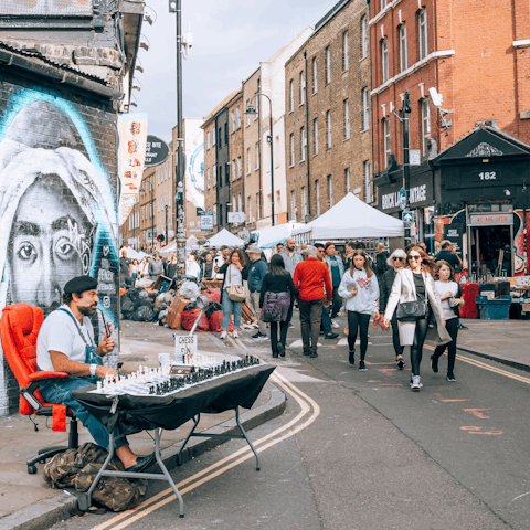 Find vintage treasures while strolling along Brick Lane