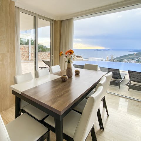 Sample Turkish delicacies from the dining area overlooking the Bay of Kalkan