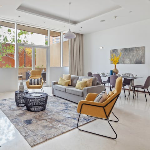 Beat the heat in the light-filled living space