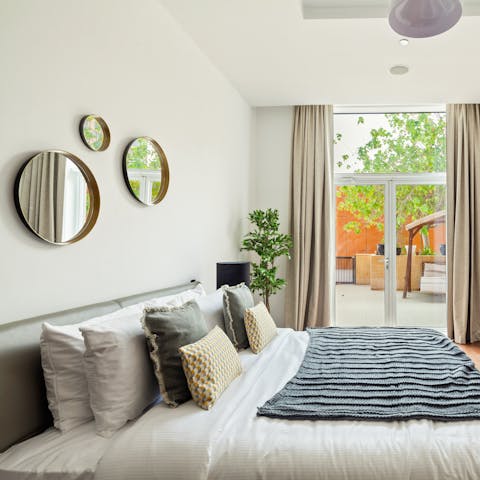 Pad straight out of bed and onto your private balcony with a morning coffee