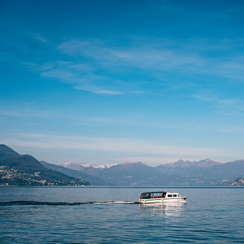 Hop on a water taxi in nearby Argegno and explore Lake Como